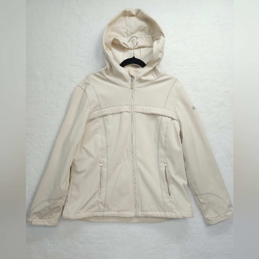 32 Degrees Hooded Soft Shell Jacket with Zipper Pockets Womens Size XL READ